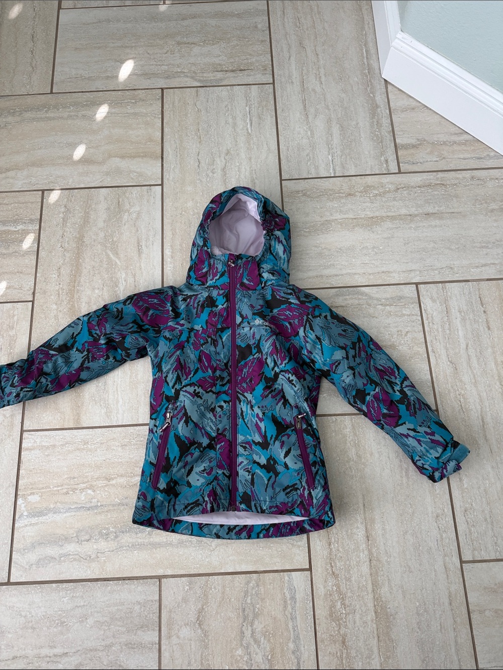Columbia Girls Bugaboo II Interchange Jacket S 7/8 Teal Purple